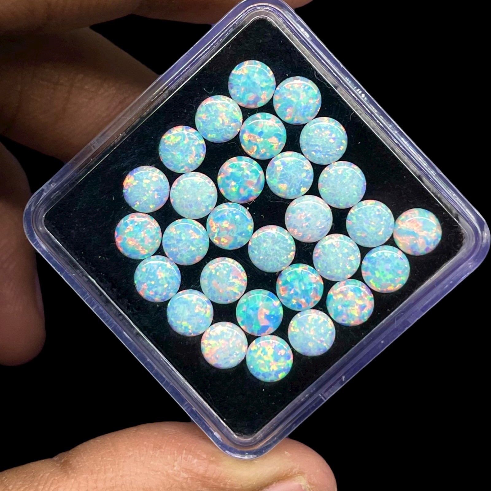 10 Pcs Australian Opal 5mm Round Cabochon AAA Quality Lab Created Gemstones Lot