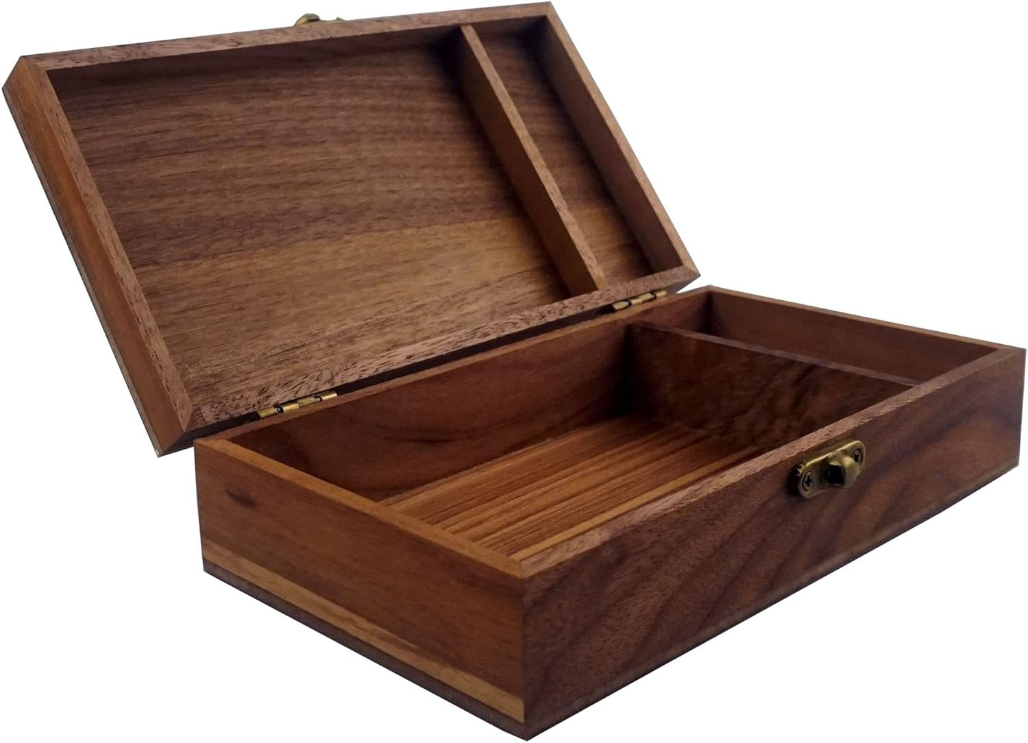 Walnut Handmade Walnut Partition Wooden Box for Keepsakes, Photos
