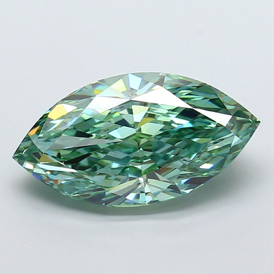 5.60 CT Marquise Lab Grown Diamond | Fancy Vivid Green VS1 Clarity For Ring