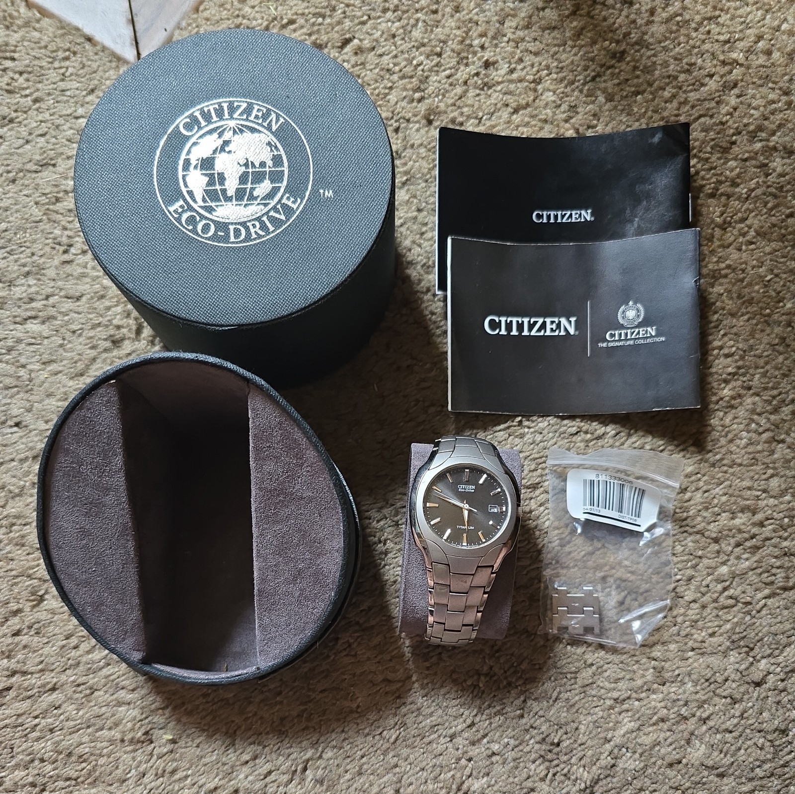 Citizen Men’s Super Titanium Blue Dial Eco-Drive Watch – AW1240-57L NEW