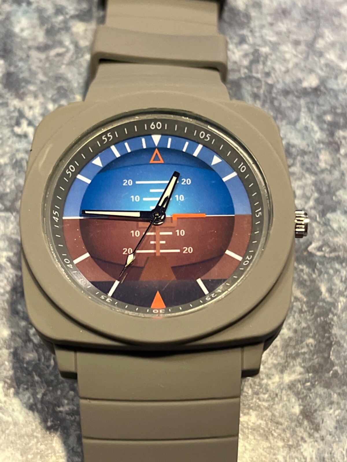 Airplane aviation instruments series (gyro horizon2) rubber strap watch