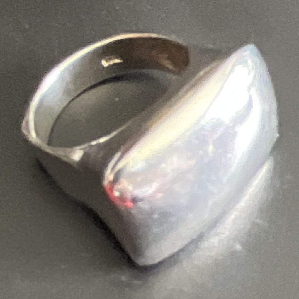 925 Sterling Silver Signet Ring Size 7.5 1.5mm Band No Stone Silver