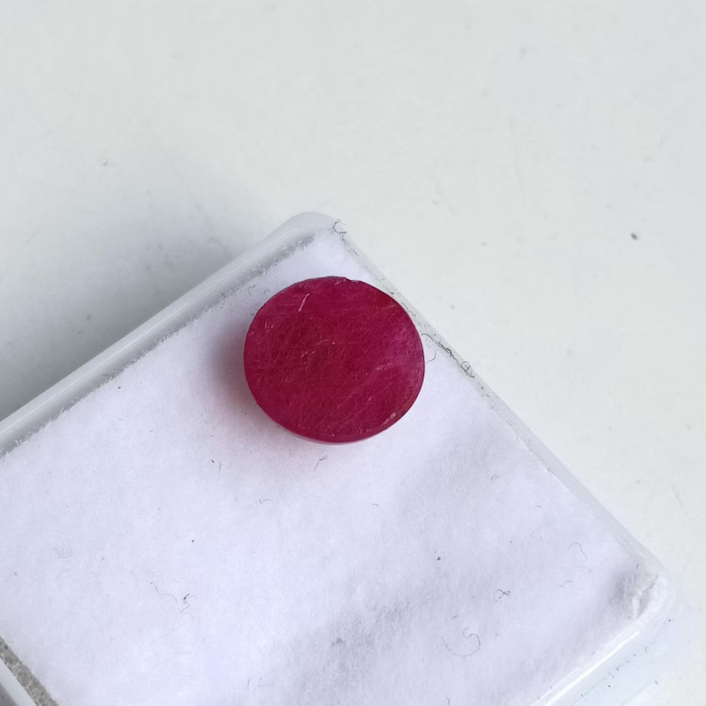 No Heat No Treat Ruby Round Cabochon Certified Earth Mine Loose Gemstone 2.35 Ct