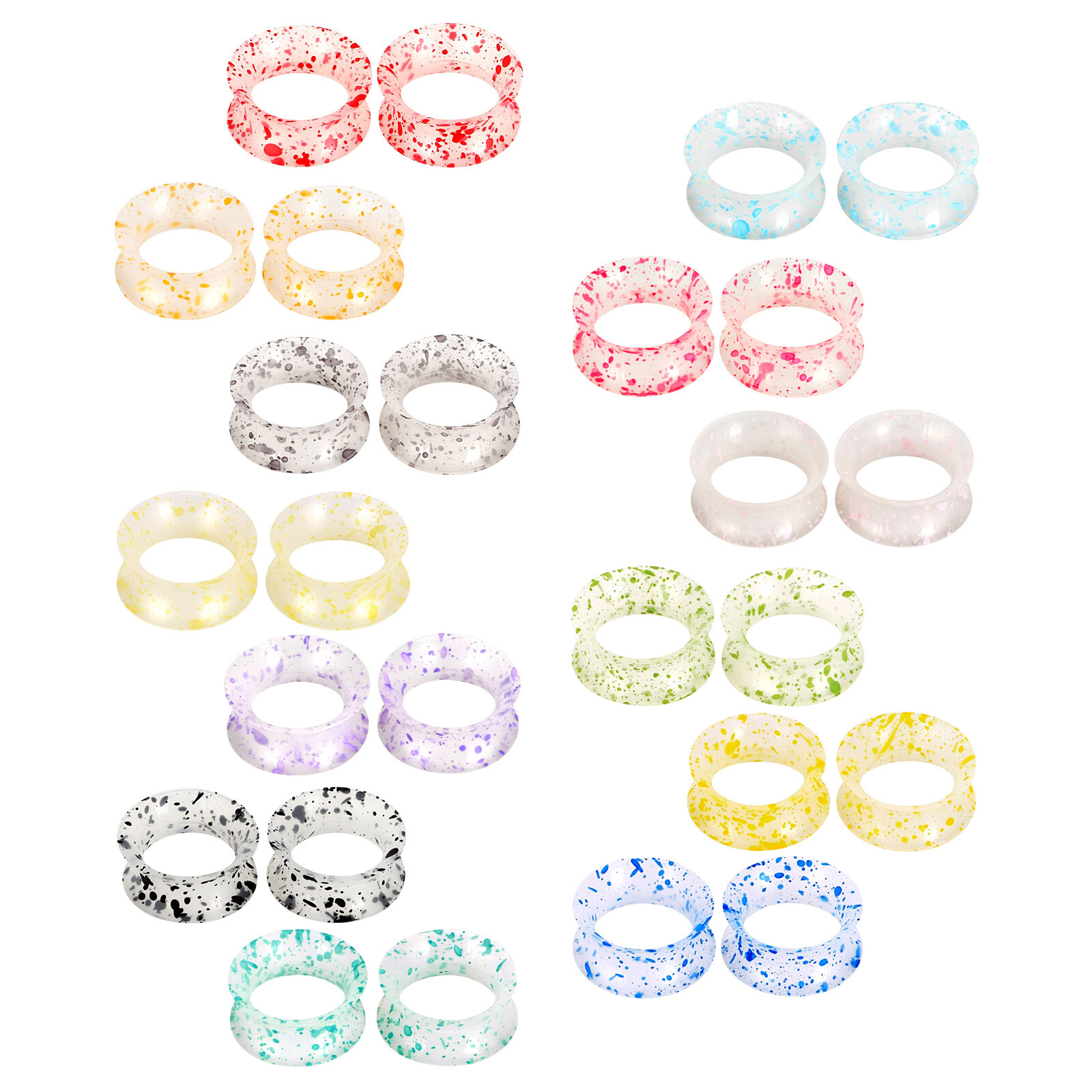 2PCS-ULTRA THIN SKINS TUNNELS-Silicone Ear Skin-Ear Gauges-Soft Ear plug 2G-3/4″