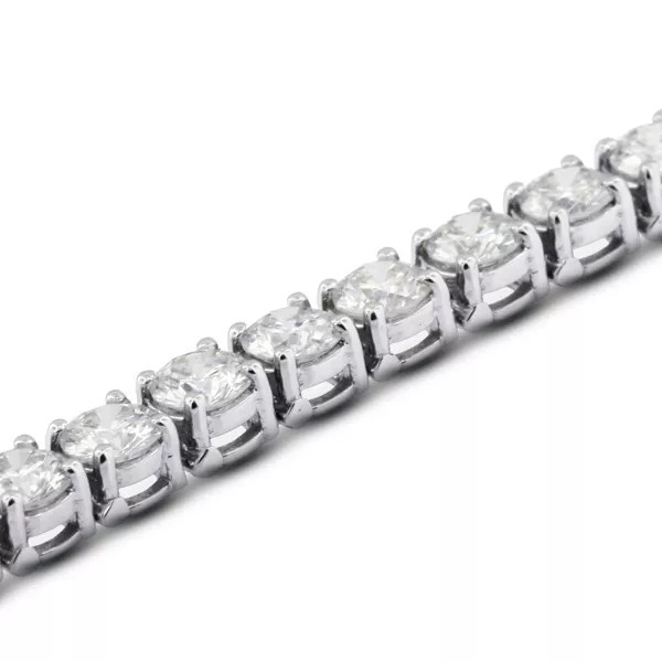 Tennis Bracelet Classic Solid 14K Gold 4.50 Carat Round Lab-Grown Diamond D VVS1