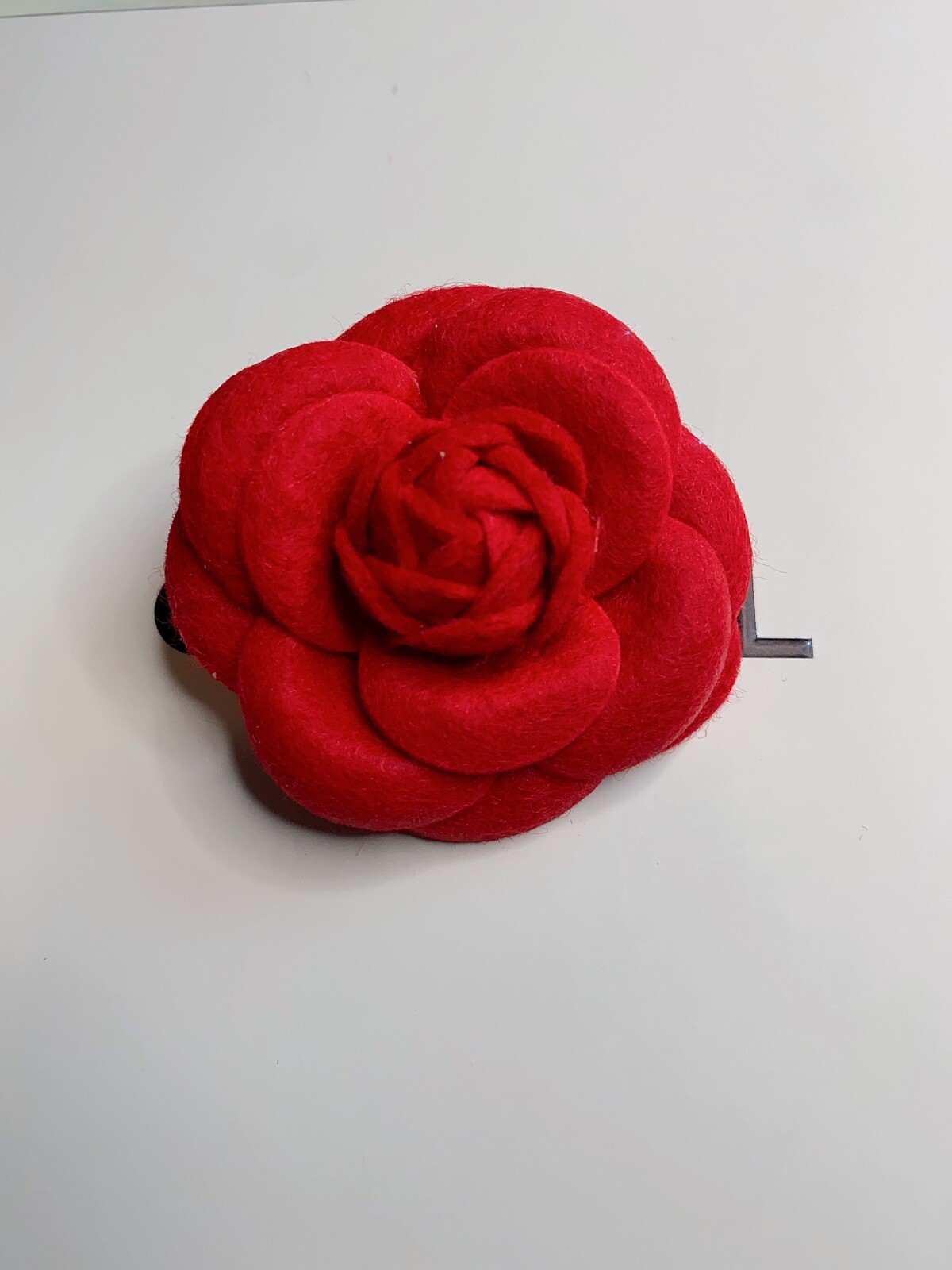 Camellia Flower Brooch Pin New Handmade Red