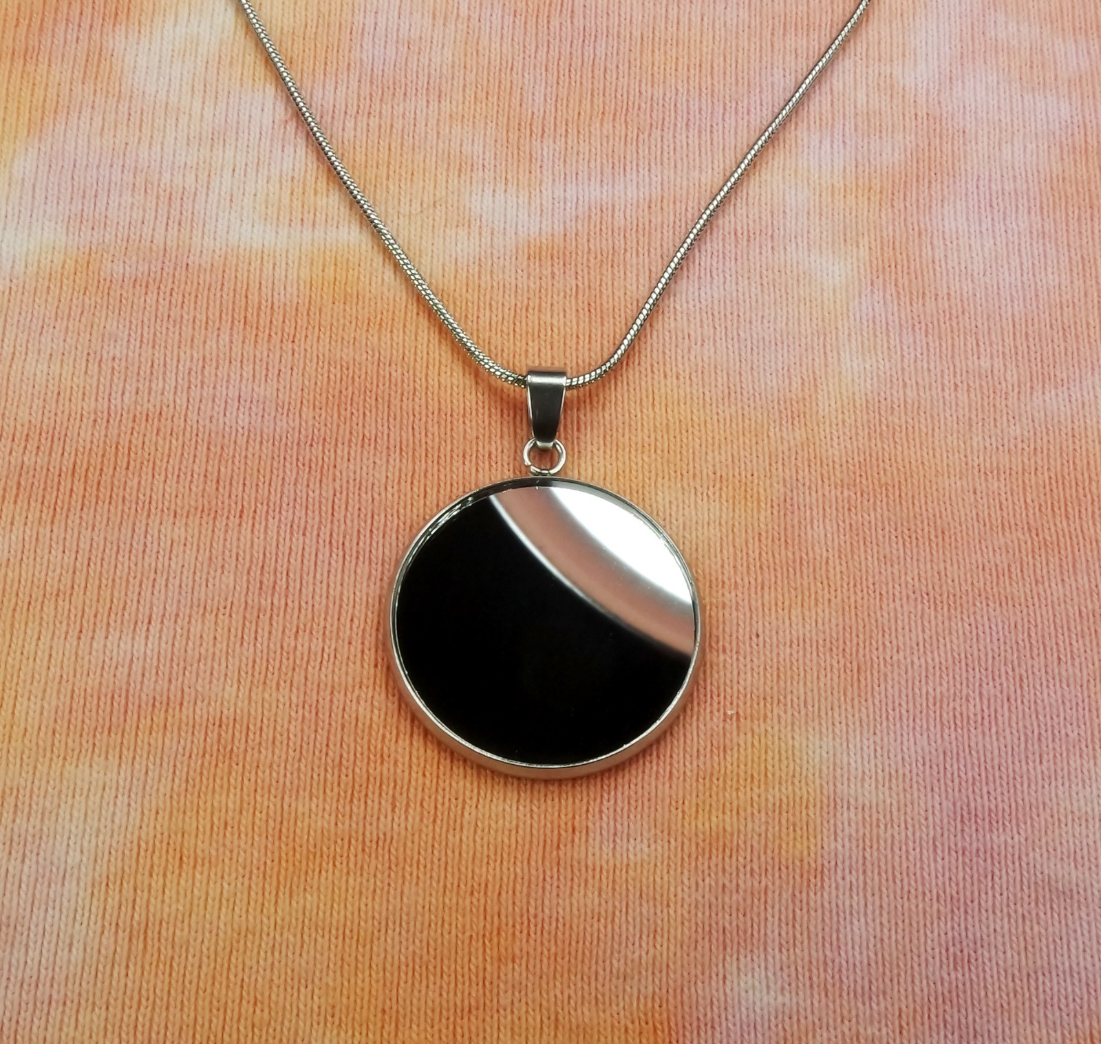 Hexenspiegel Necklace 1″ Stainless Witches Mirror for Reflecting Negative Energy