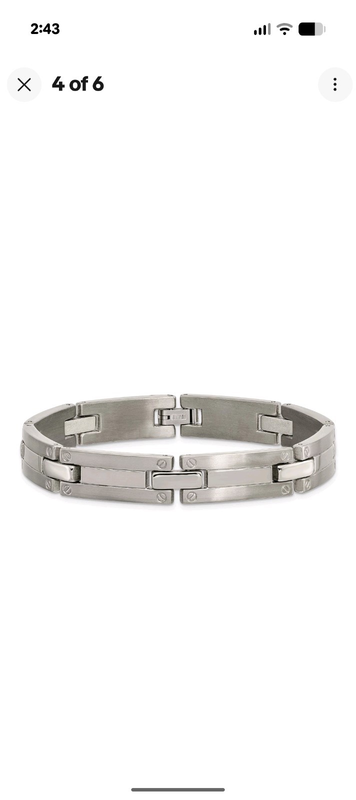 Chisel Titanium with Stainless Steel Brushed & Polished Bracelet