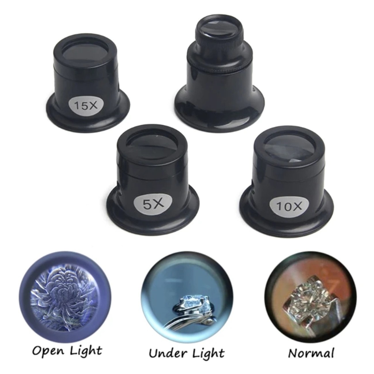 Watchmaker Eye Loupe Loop Magnifier Glass 5X 10X 15X 20X for Watch Repair Tool