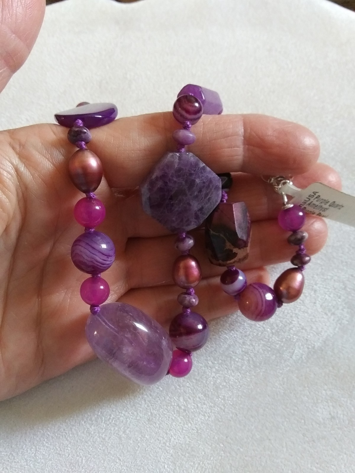 Multi Gemstone Statement Necklace in 925 Sterling Silver