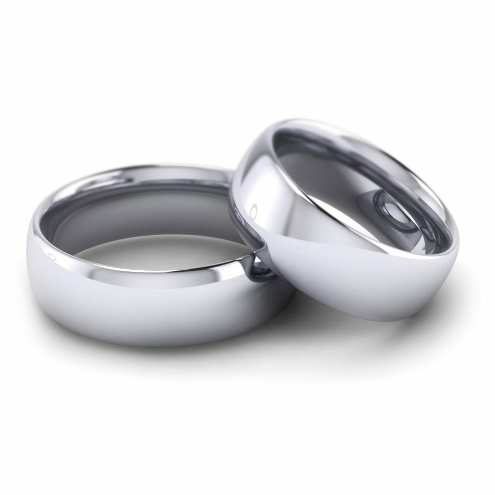 MTERO Tungsten Carbide 8mm (5/16in) High Polish Domed Comfort Wedding Band Ring