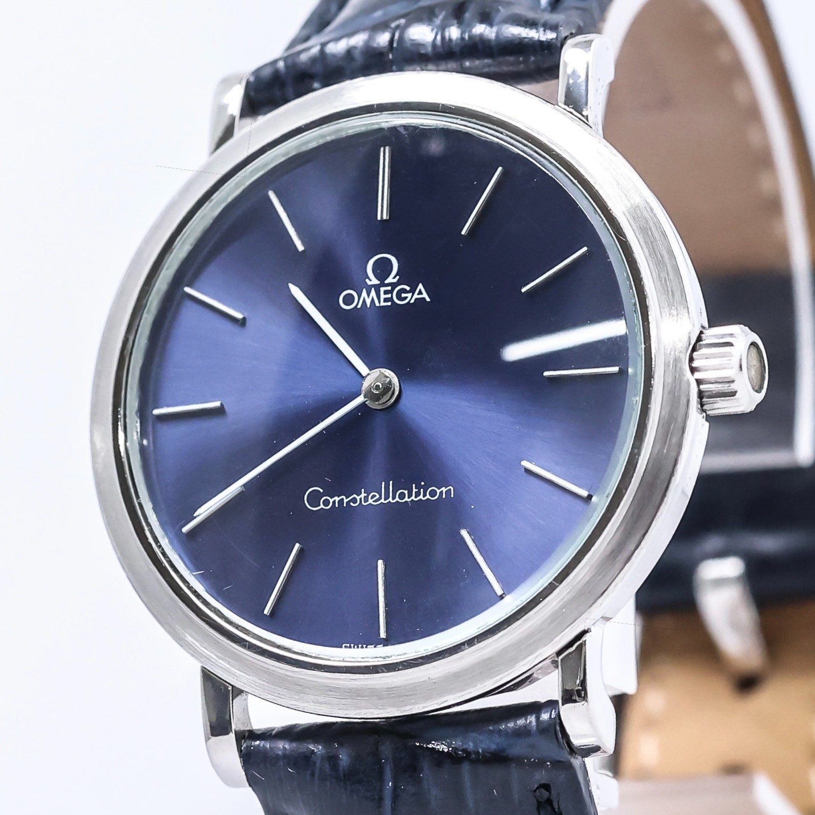 *RARE* Vintage 1975 OMEGA Constellation Cal.1330 Quartz Push Navy Dial 35mm Mens