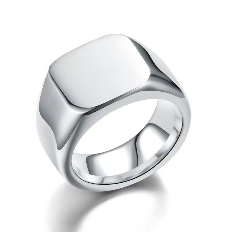 Personalized Photo Stainless Steel Ring Jewelry Custom Engraved Couple Gift