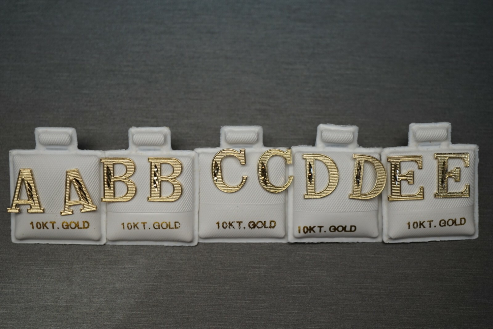 10K Solid Yellow Gold 0.45″ Diamond Cut Initial Alphabet A To Z Stud Earrings.