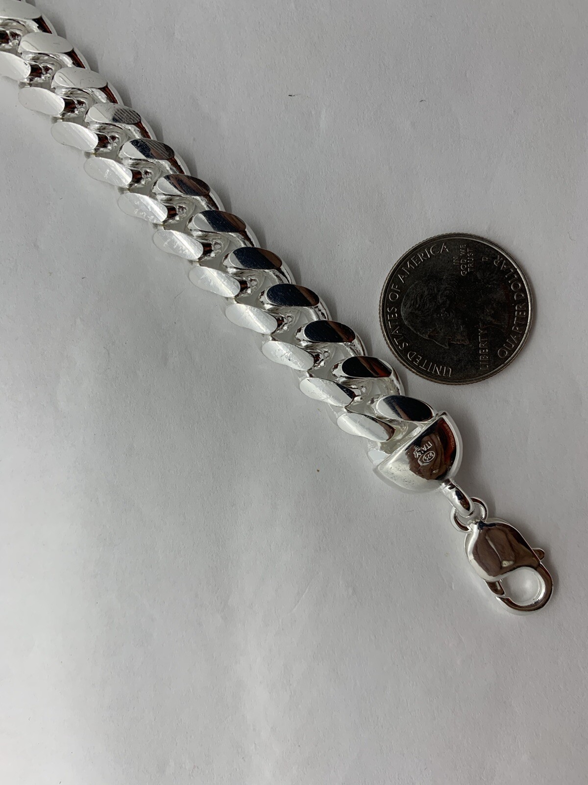 Hand Polished 13mm Solid 925 Silver Miami Cuban Link Men’s Bracelet 8″ 9″ Italy