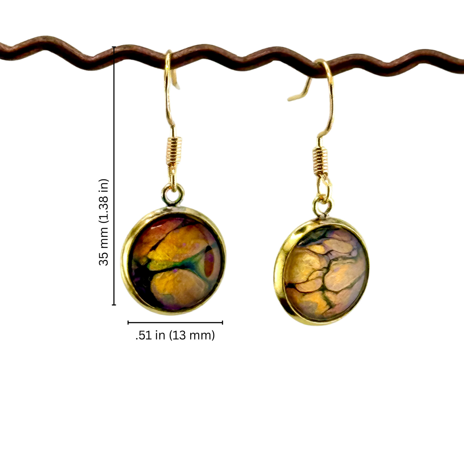 Dangle Earrings Handmade “Lava Bed” Electroplate Sterling Silver French Earwires