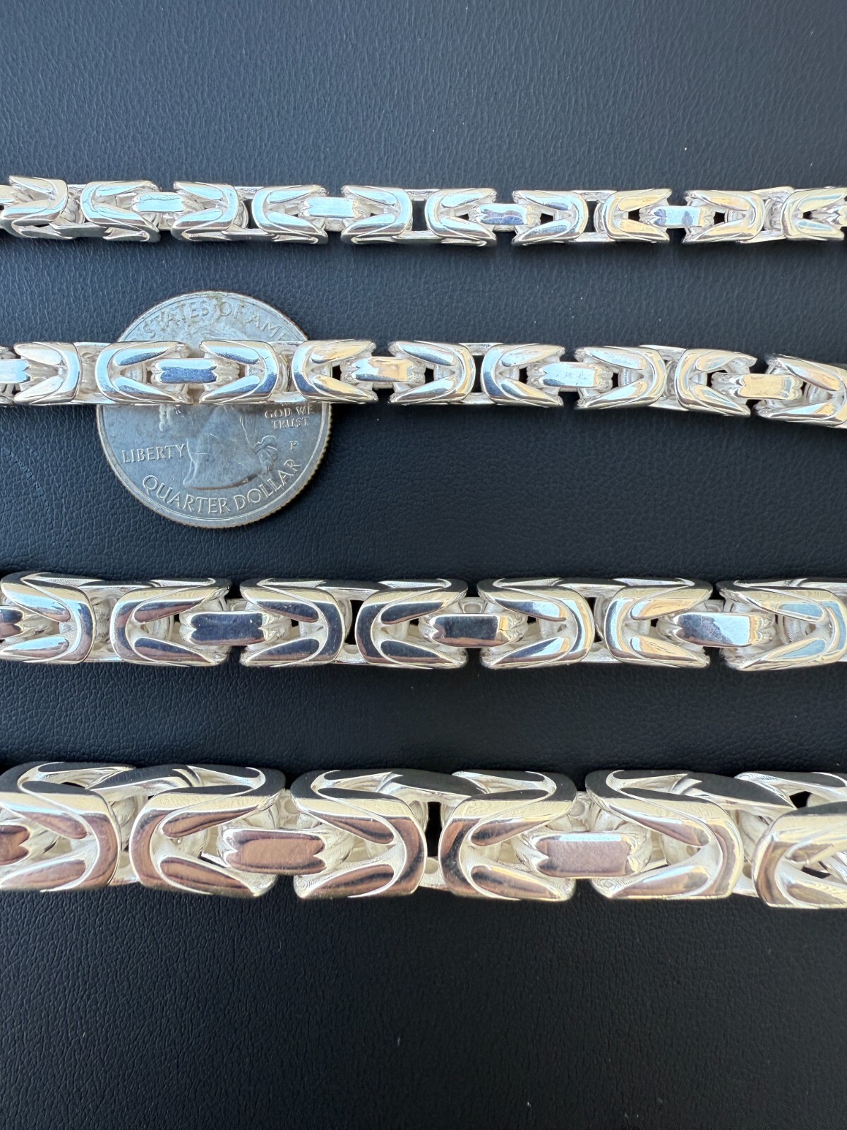 Real Solid 925 Silver Handmade Byzantine Heavy Mens Bracelet 5mm-10mm Box Clasp
