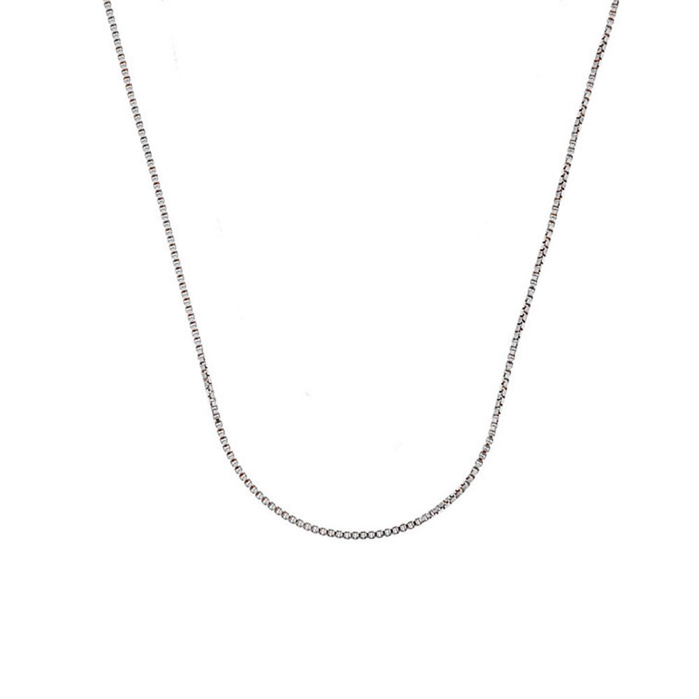 Solid Sterling Silver BOX Chain Necklace 0.8mm Stamped 925 Made In Italy