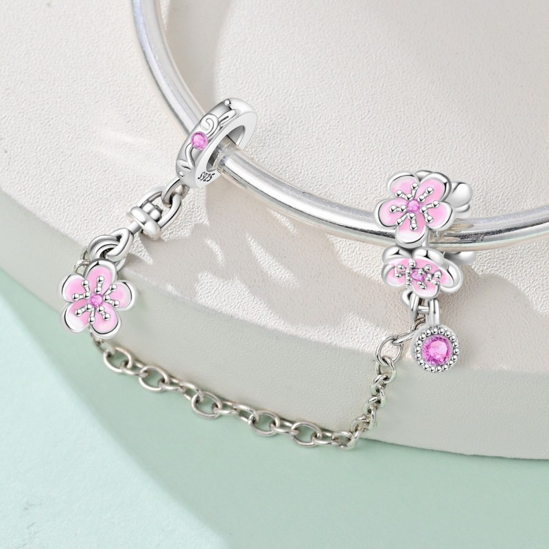 KUNSIR 925 Sterling Silver Safety Chain Charm Stopper Bead for Charm Bracelet