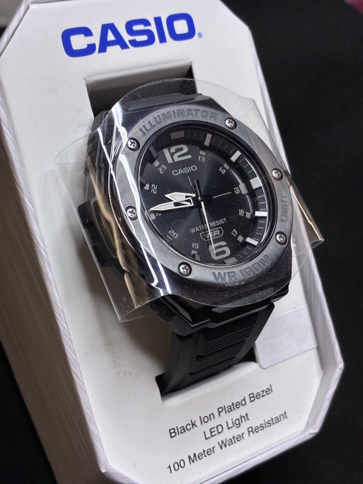 Casio MWA-100HB-1AV Men’s Analog Watch – Black Ion Plated Bezel – NIB Unopened