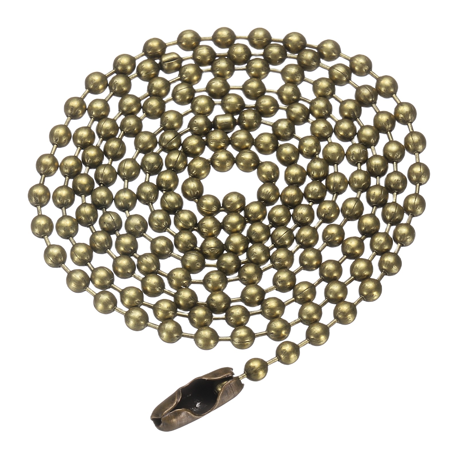 25.6″ Length Stainless Steel Ball Chain 2.4mm Dia Bronze Bead Necklace for DIY