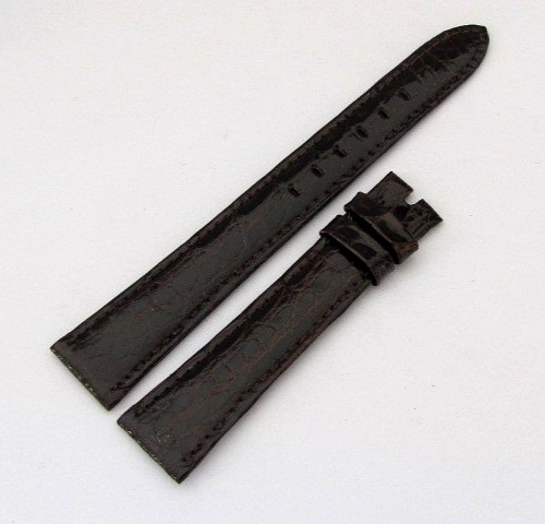 ROLEX, genuine brown croco leather watch band 17/14mm, NOS swiss made