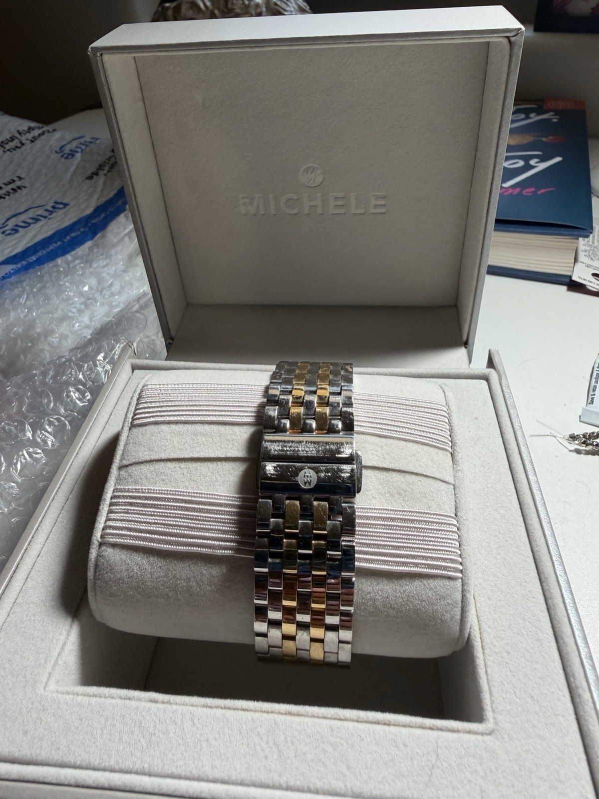 Michele Deco II Mid-Size Diamond Two-Tone 26mm Case Stainless Steel, Band…
