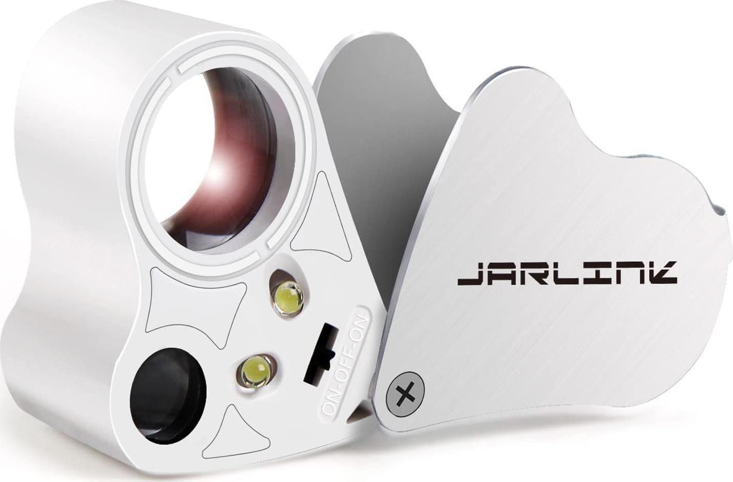 JARLINK 30X 60X Illuminated Jewelers Loupe Magnifier, Foldable Jewelry Magnifier