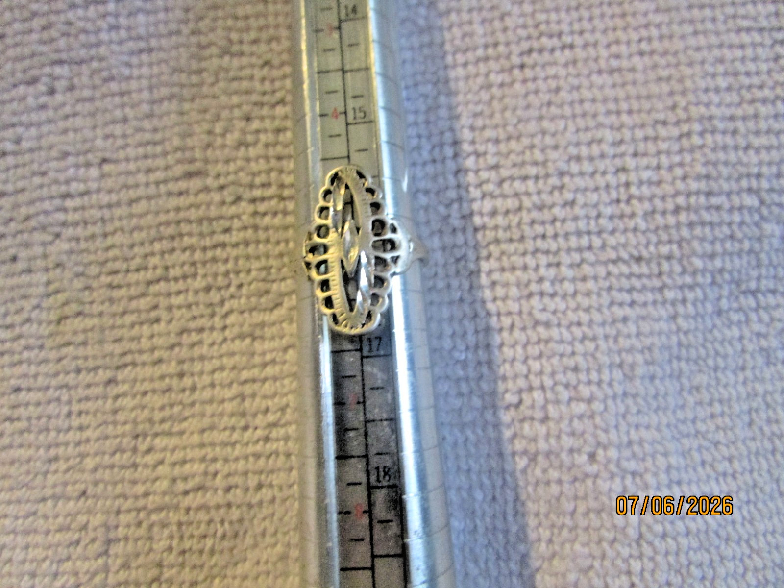 Marked 925 Silver Filigree Ring 2 Grams Size 11