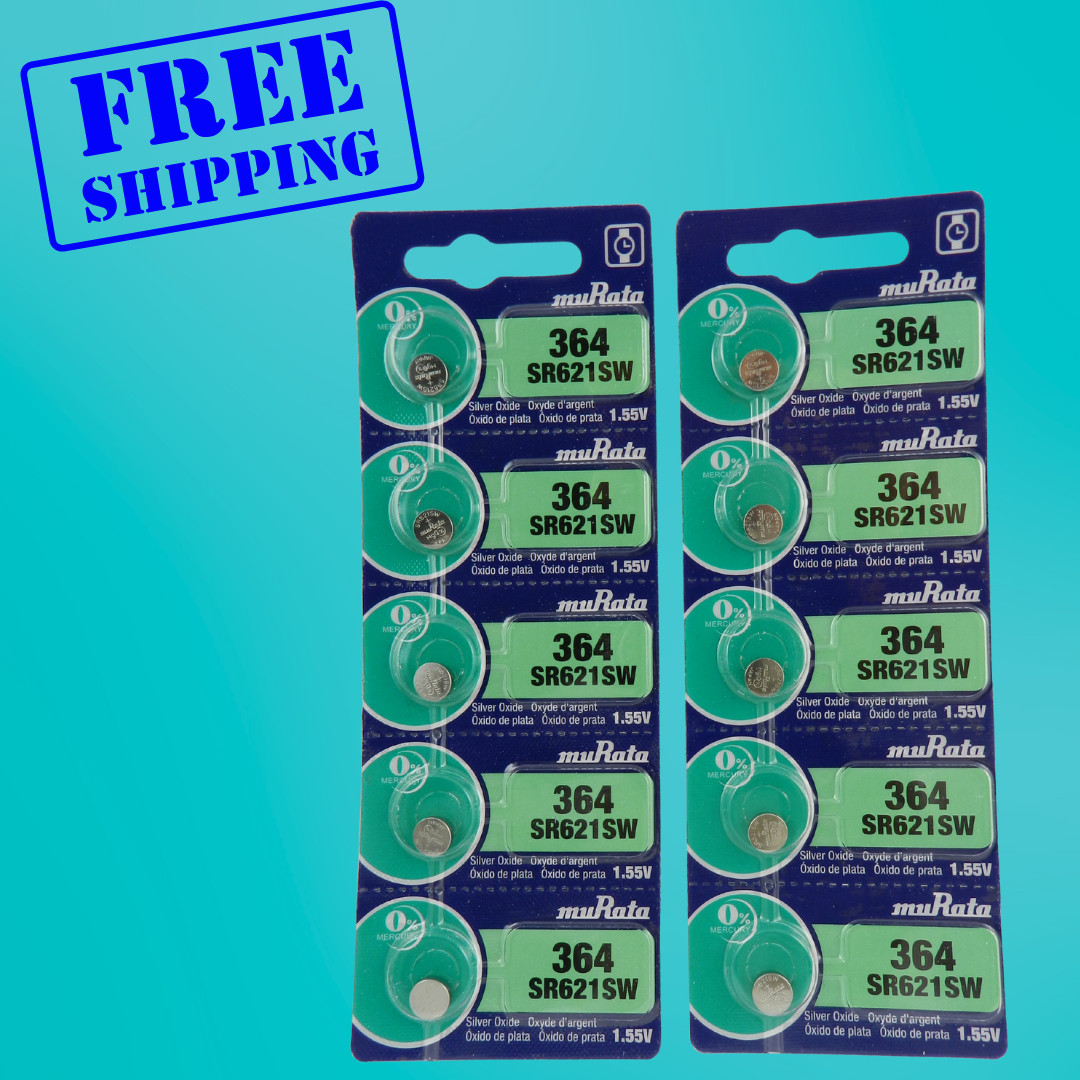 Murata / Sony 364 SR621SW Watch Battery Exp.2034 – 10Pc
