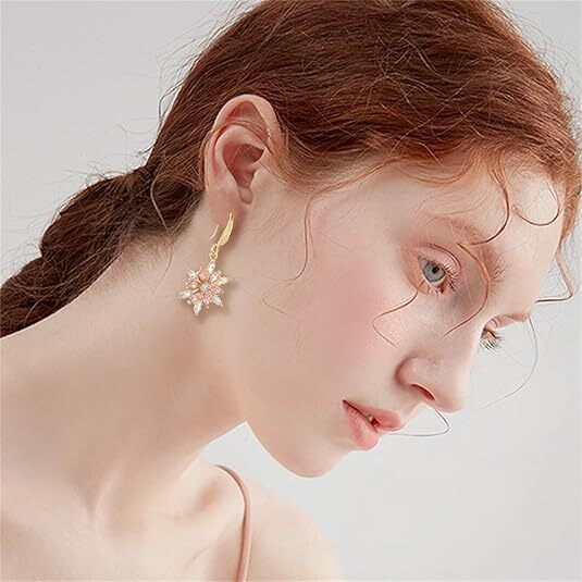 Total of Exquisite Delicate Minimalist Snowflake Shaped Alloy Dangle Earrings