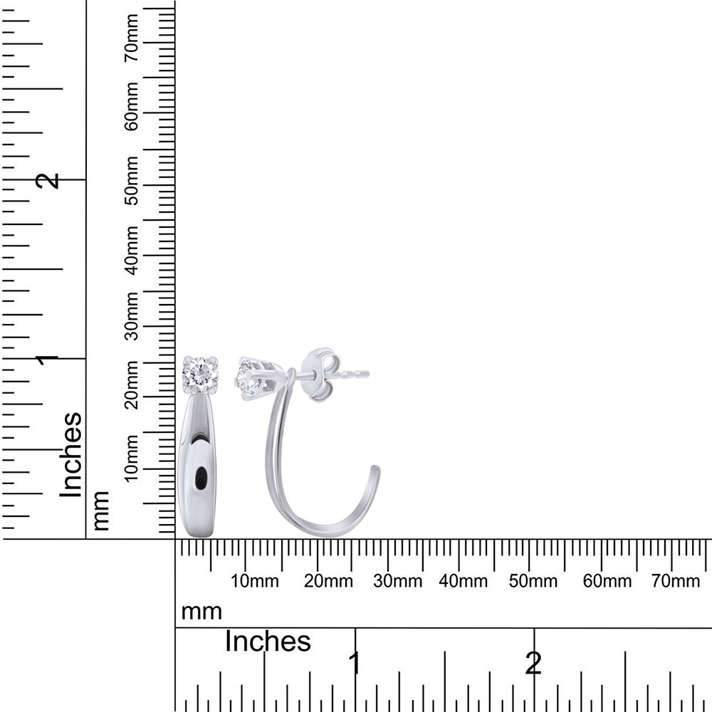 J Hoop Earrings Jacket for Studs Solid 925 Sterling