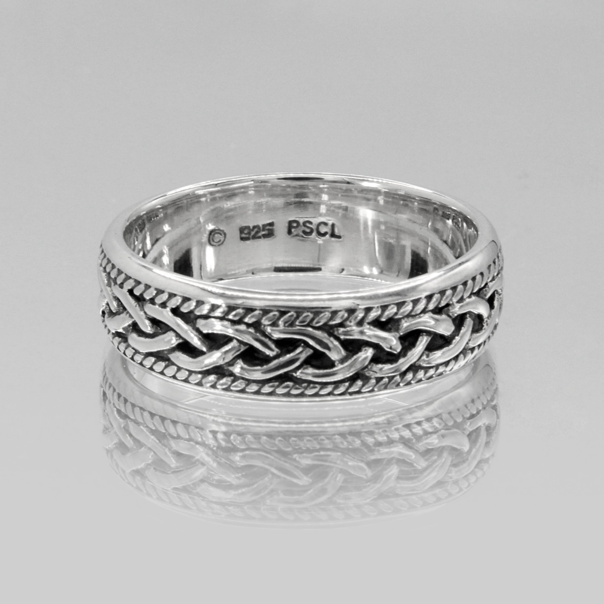 Mens Sterling Silver Celtic Ring – Braided Irish Band Jewelry Sizes 4-15