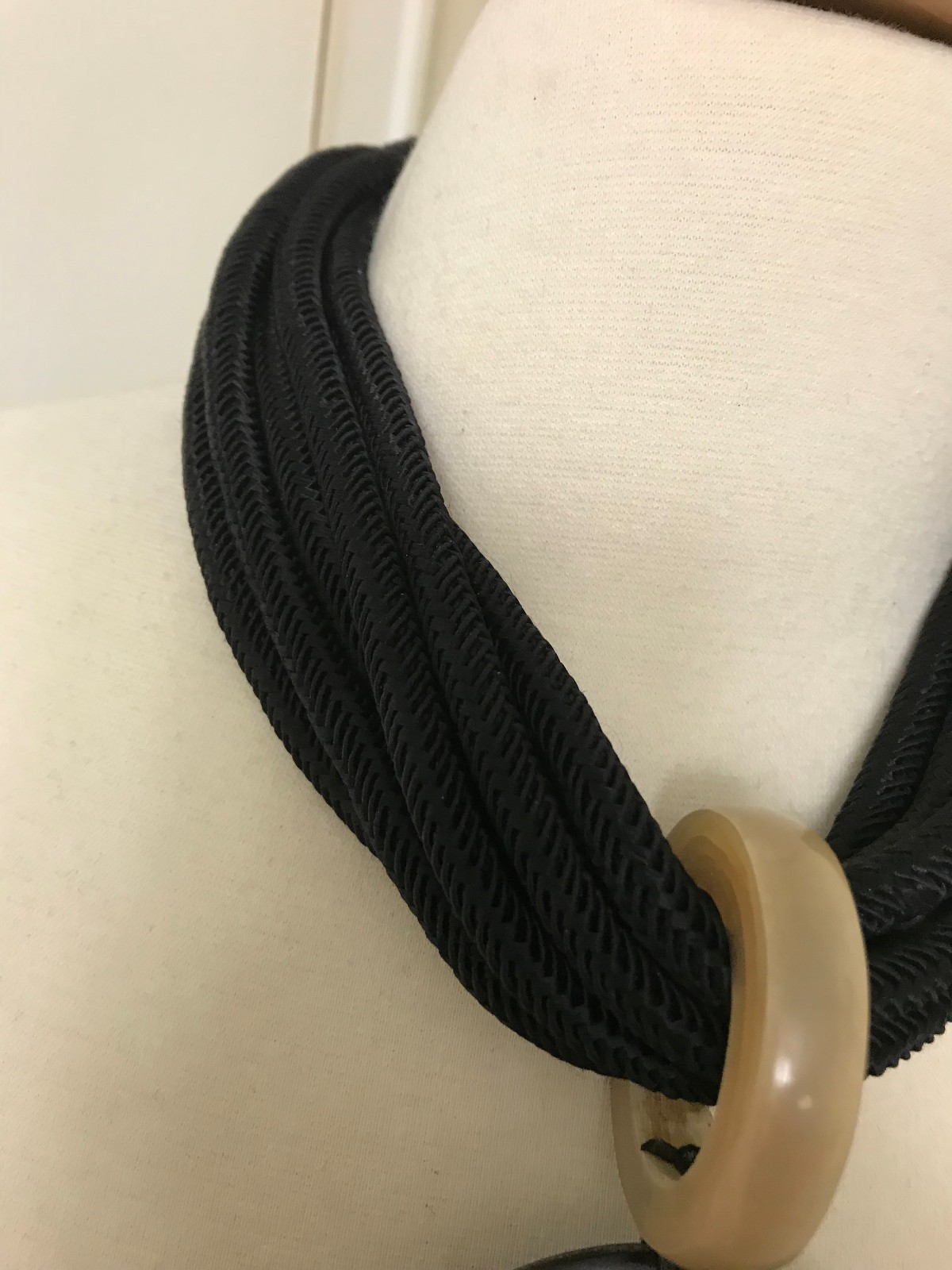 Fabulous Designer Silk Strand & Buffalo Horn Statement Designer Necklace