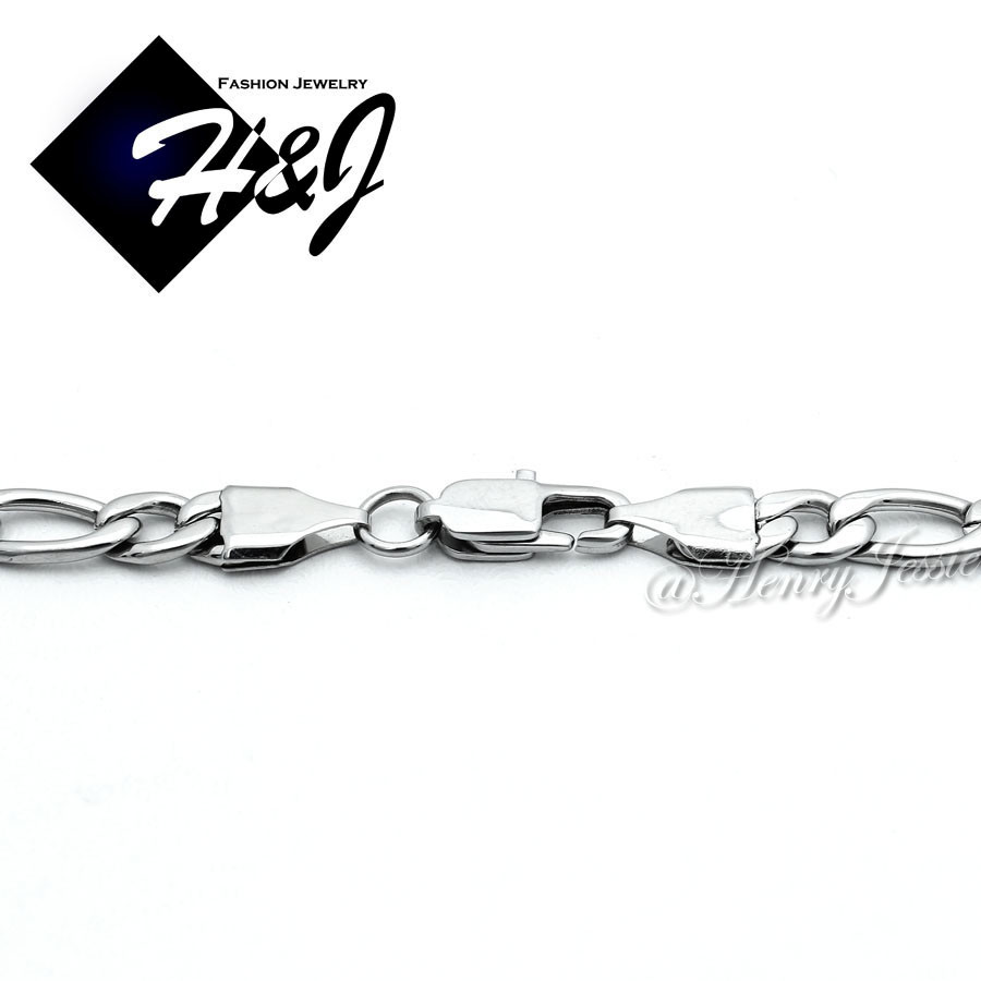 18-40″MEN Stainless Steel 2/3/4/5/6/7/8mm Silver Figaro Link Chain Necklace*N114
