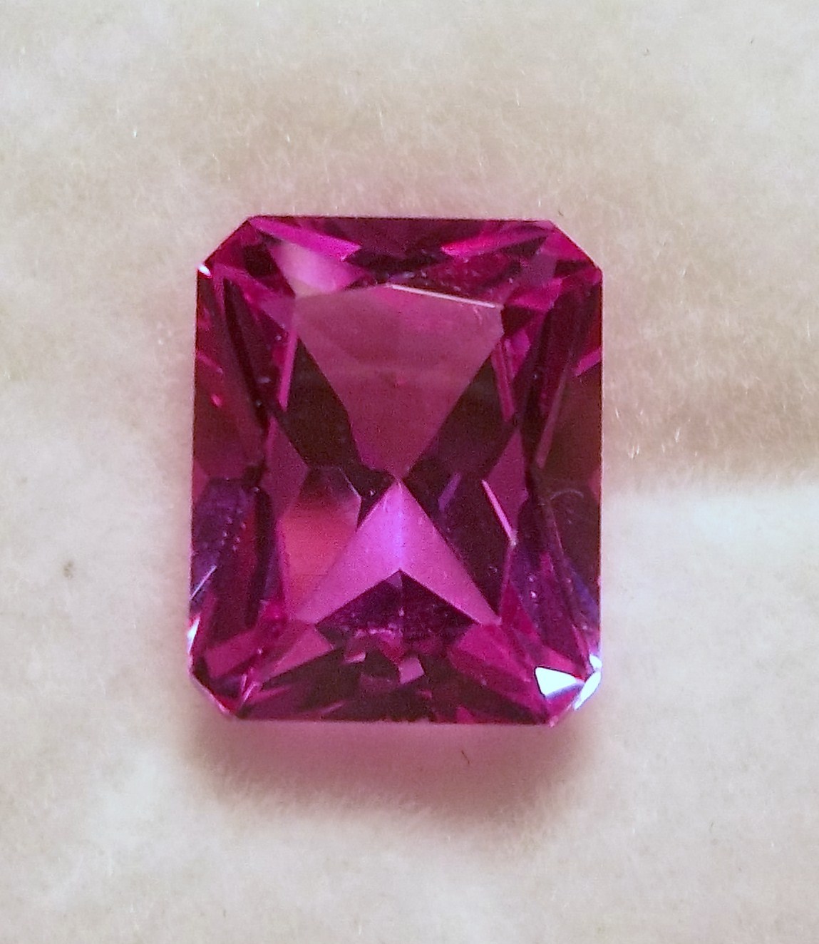 Lab Created Pink Sapphire – 4.45CT Average – Rectangular Octagon Radiant Cut