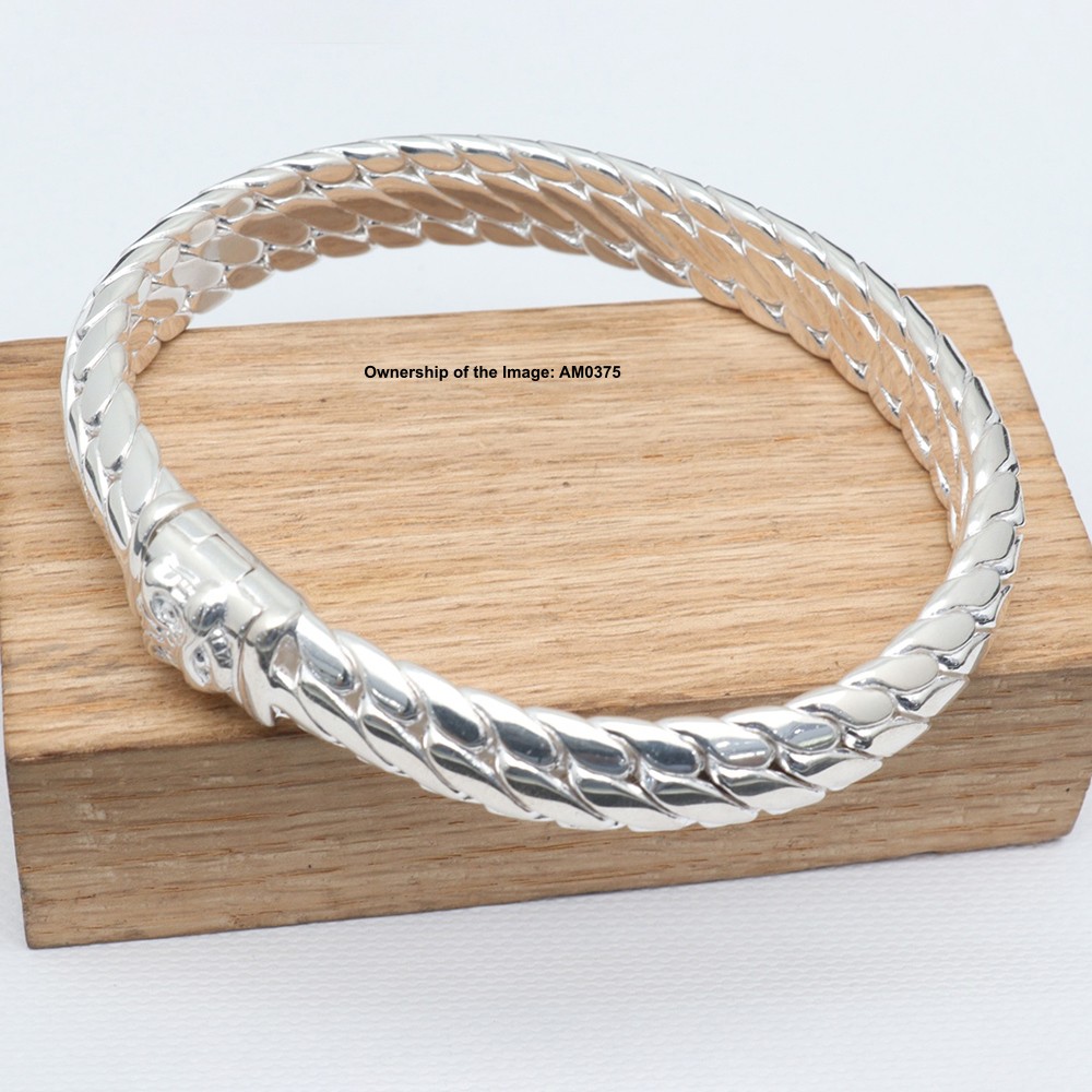 Pure 999 Fine Silver Bracelet 11mm Flat Weaved Link Men’s Bracelet 7.48inch
