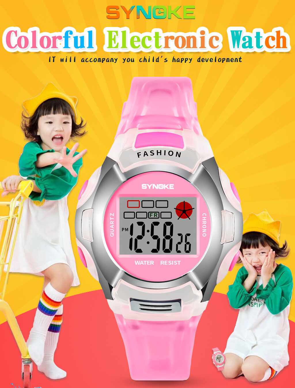 Children’s Waterproof Watch Electronic Digital LED Watch Boys&girls Sports Watch