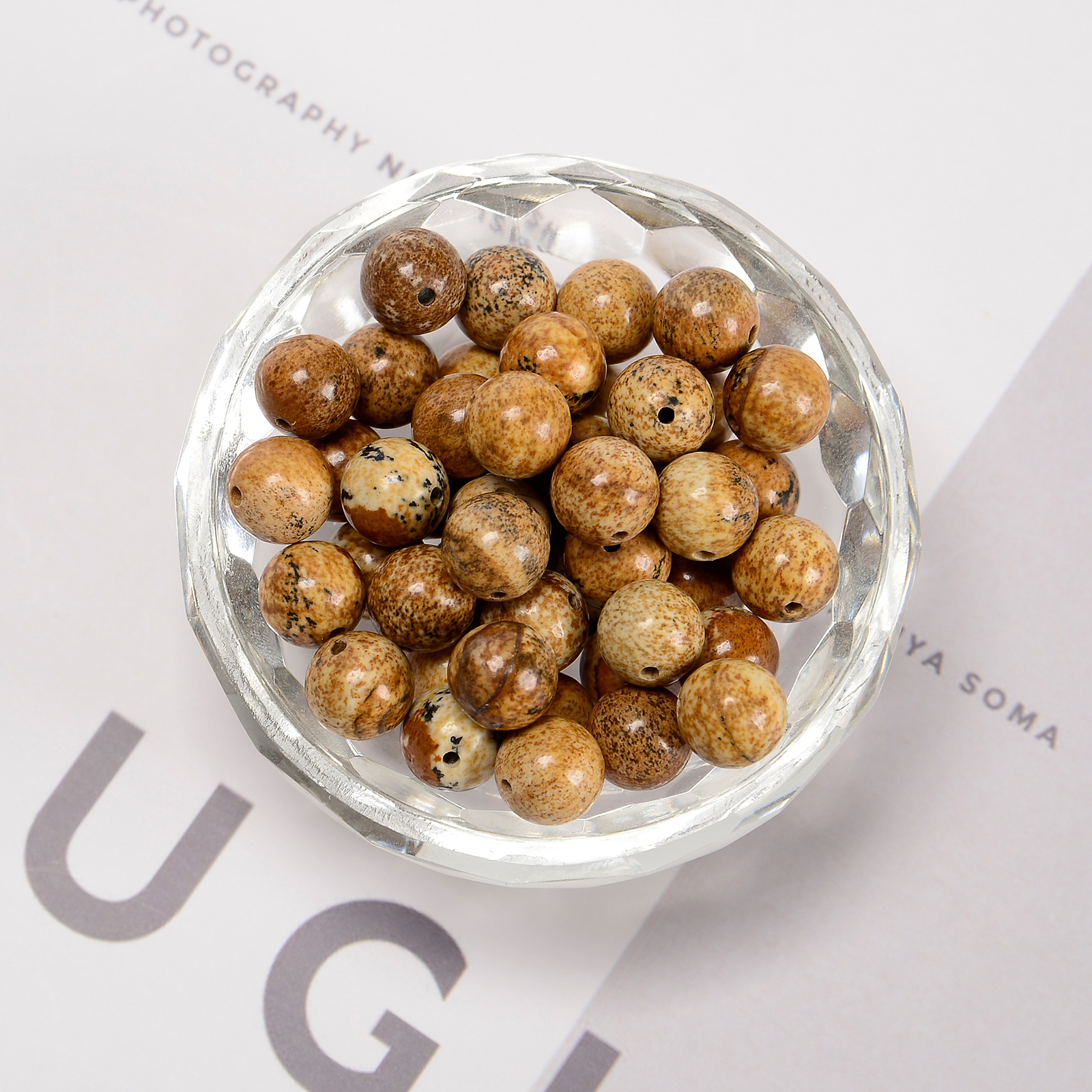 Picture Jasper Smooth Round Beads 4mm 6mm 8mm 10mm 12mm 15.5″ Strand