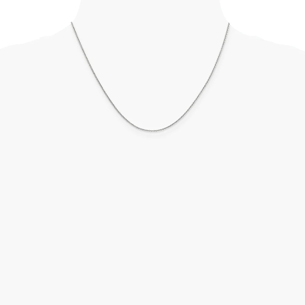 14K White Gold 1.4mm Round Cable Chain Necklace 16″-24″