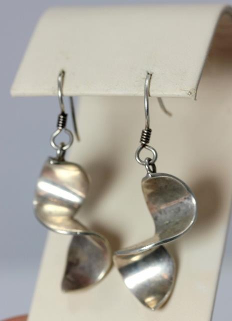 Two Pair Vintage Sterling Silver Earrings the Spirals are Taxco TC-287 – 2342