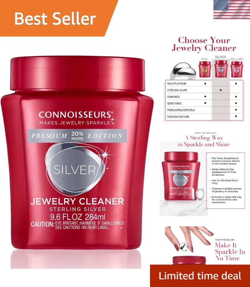 Dazzling 9.6oz Jewelry Cleaner – Non-Toxic Silver Treatment for Radiant Shine