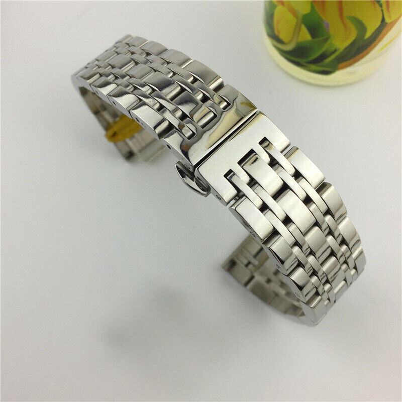 Premium Solid Stainless Steel Watch Band Strap Butterfly Clasp Bracelet 12-26mm