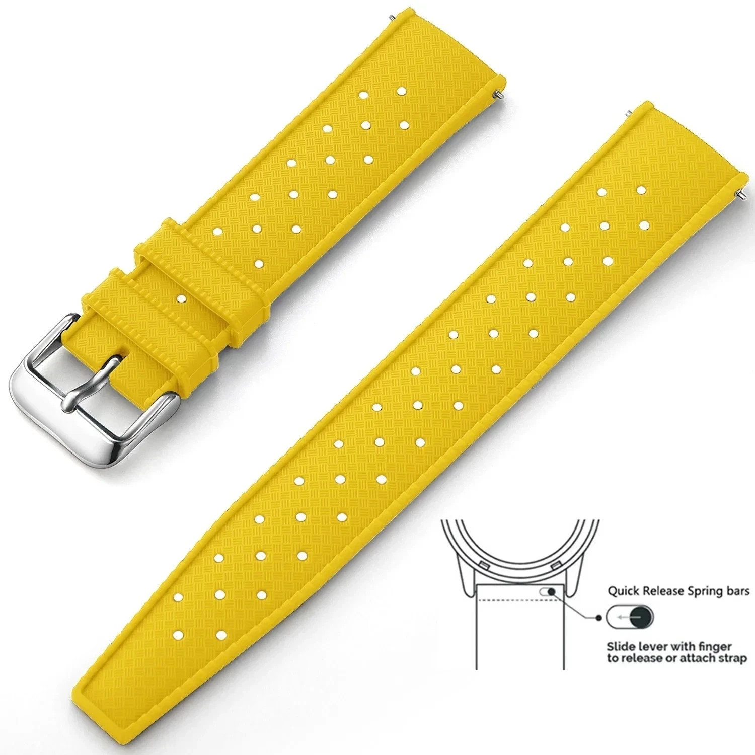 Tropical Silicone Watch Strap Band Quick Release Watch Band 18mm 20mm 22mm Smart