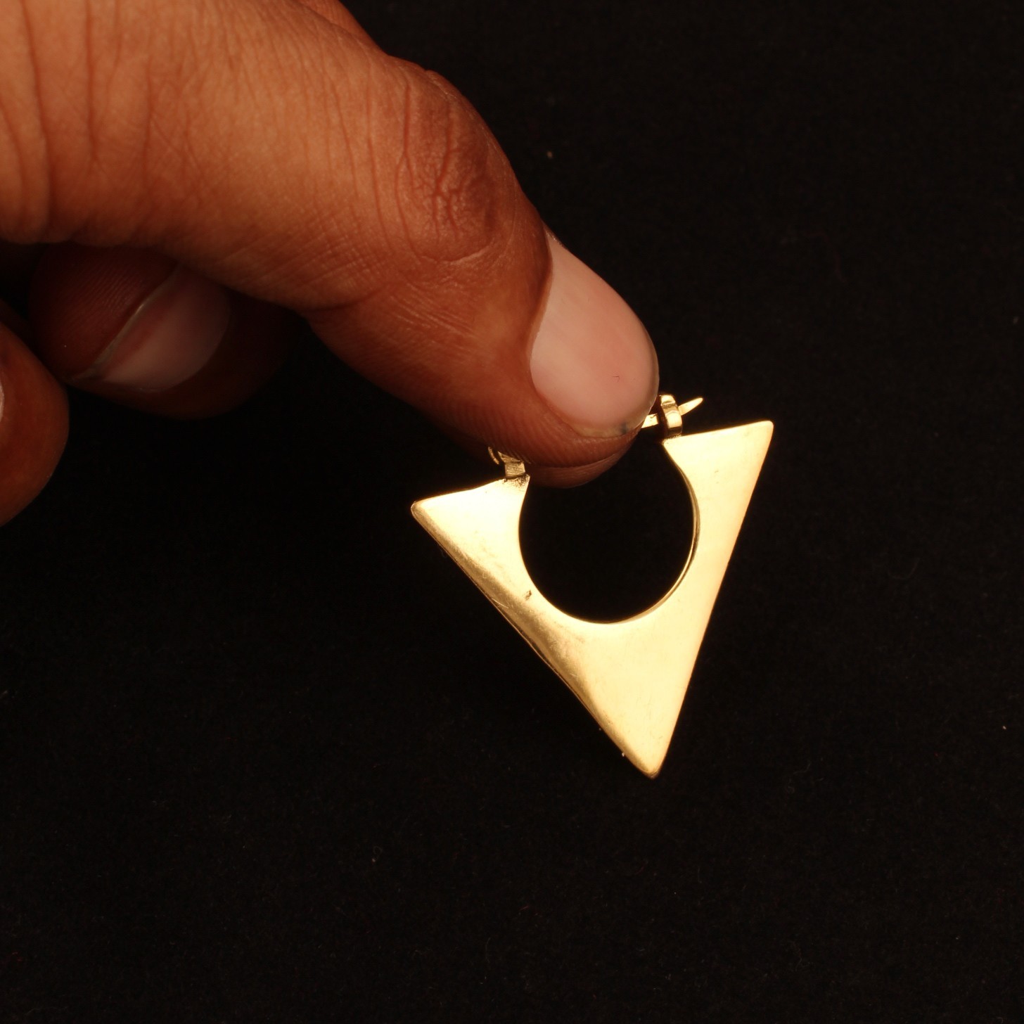 Gold Plated Geometric Triangle Hoop Earrings for Women Modern Triangle Earring