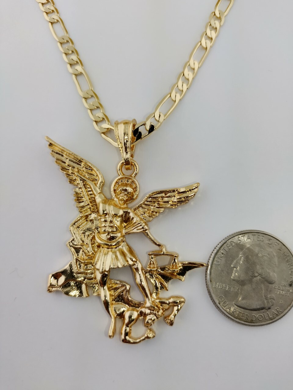 St Michael The Archangel Pendant With chain Dije de San Miguel Arcangel y cadena