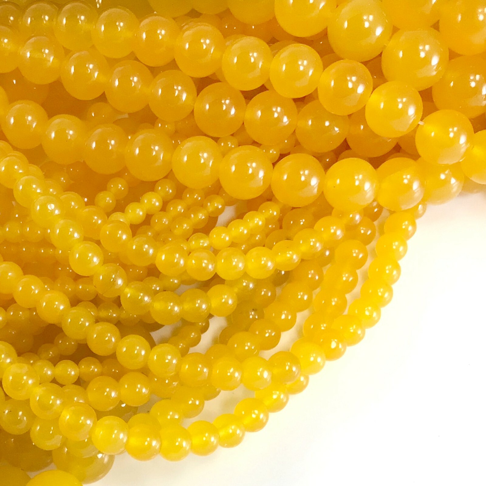 Butter Yellow Jade Round Gemstone Bead 15″ strand 4mm 6mm 8mm 10mm 12mm Grade AA
