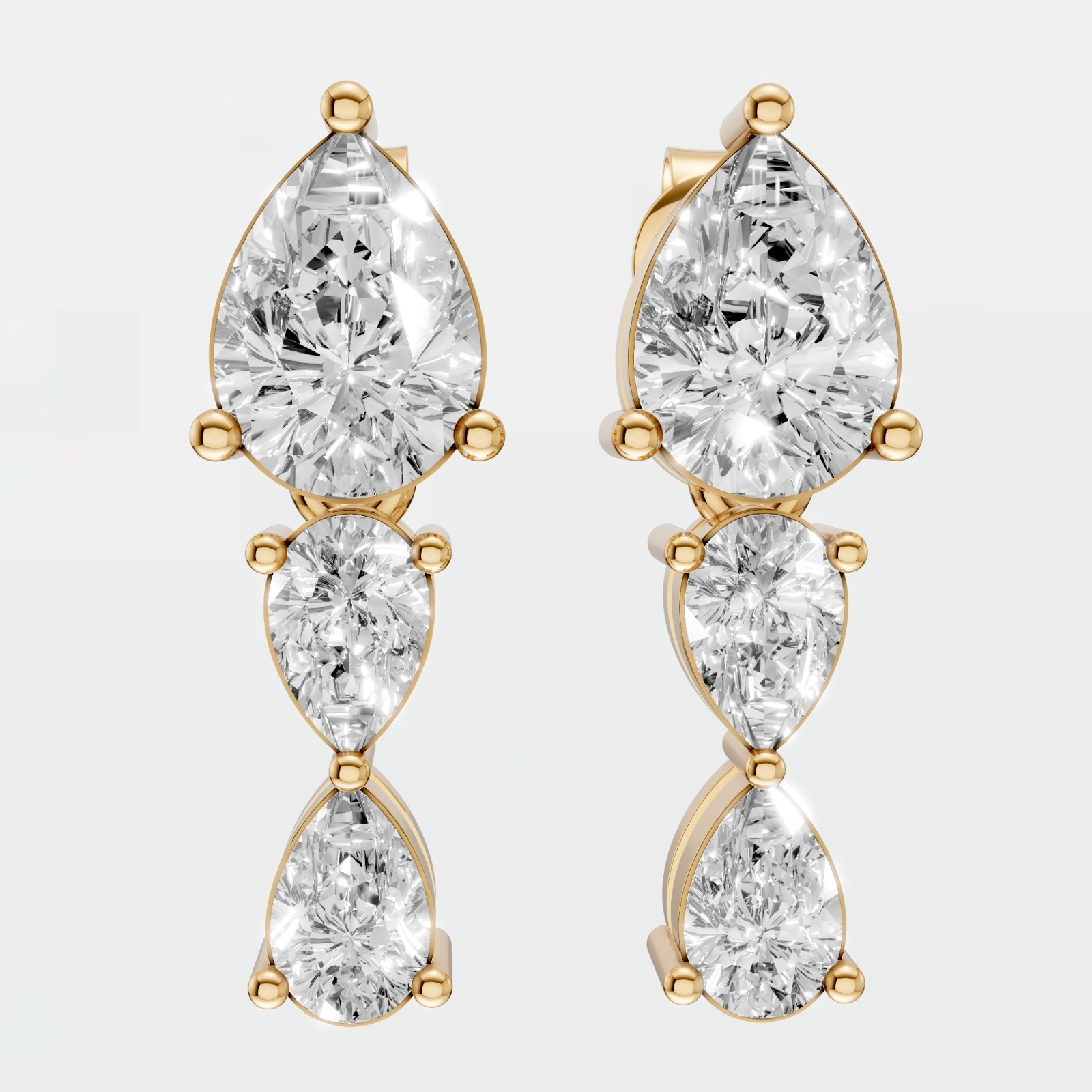 2.03 CTW Pear Lab Grown Diamond Drop Dangle Earrings Fine Jewelry