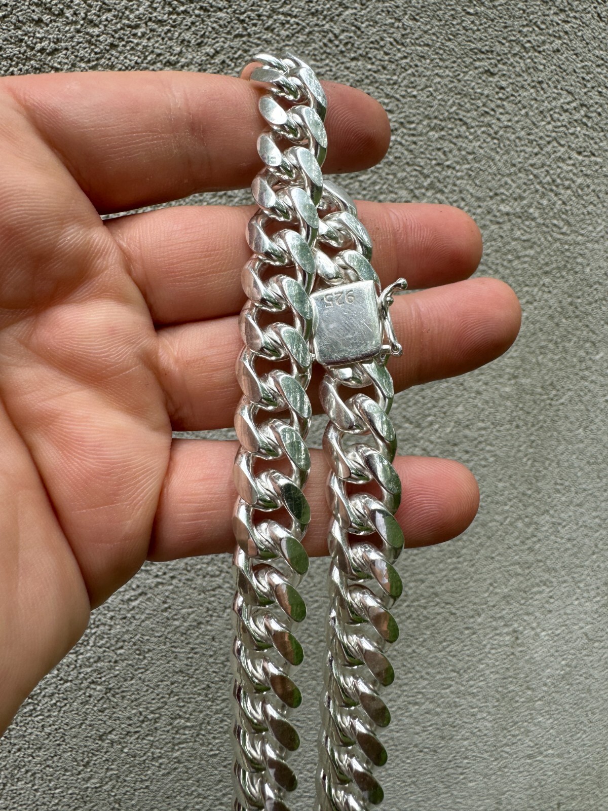 Real Solid 925 Sterling Silver Miami Cuban Chain Or Bracelet 5-14mm Box Clasp