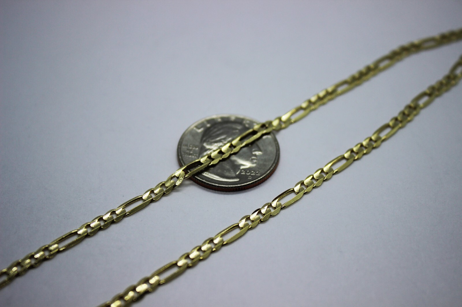14k Solid Yellow Gold Figaro Necklace Chain Bracelet 1.9mm – 6.2mm 7″ – 36″